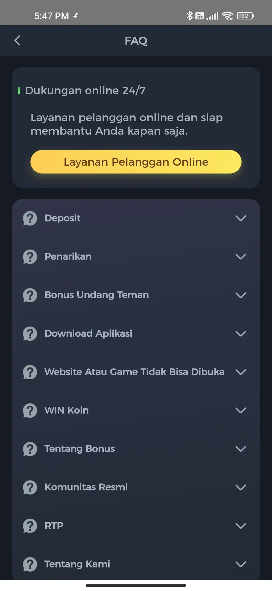 FAQ dan dukungan pelanggan KM789 24/7